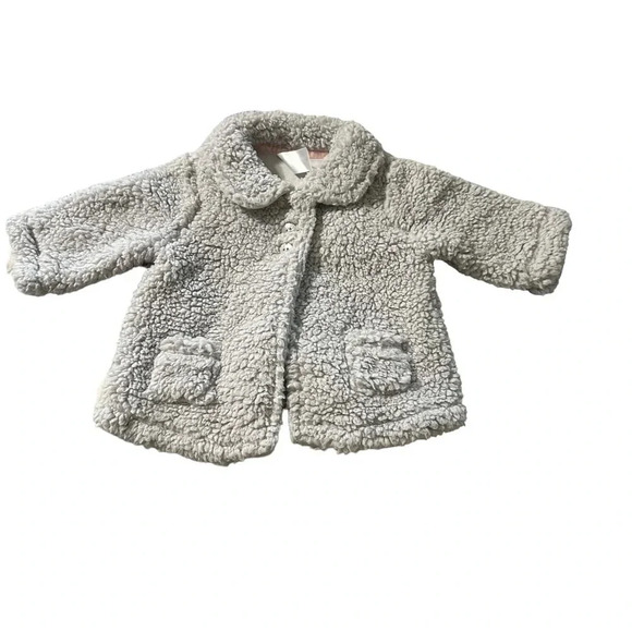 Carter's baby girl size 3 months sherpa grey jacket - Picture 1 of 3